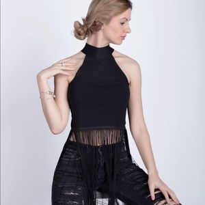 Beautiful black fringe shirt in size XS/S ✨✨
